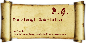 Meszlényi Gabriella névjegykártya